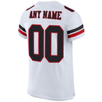Custom White Black-Red Mesh Authentic Football Jersey photo 3
