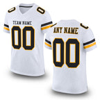 Custom White Black-Gold Mesh Authentic Football Jersey