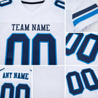 Custom White Navy-Powder Blue Mesh Authentic Football Jersey detail