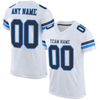 Custom White Navy-Powder Blue Mesh Authentic Football Jersey photo 1
