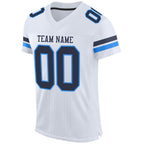 Custom White Navy-Powder Blue Mesh Authentic Football Jersey photo 2