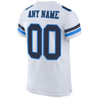 Custom White Navy-Powder Blue Mesh Authentic Football Jersey photo 3