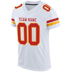 Custom White Scarlet-Gold Mesh Authentic Football Jersey photo 2
