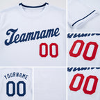 Custom White Royal-Red Performance T-Shirt detail
