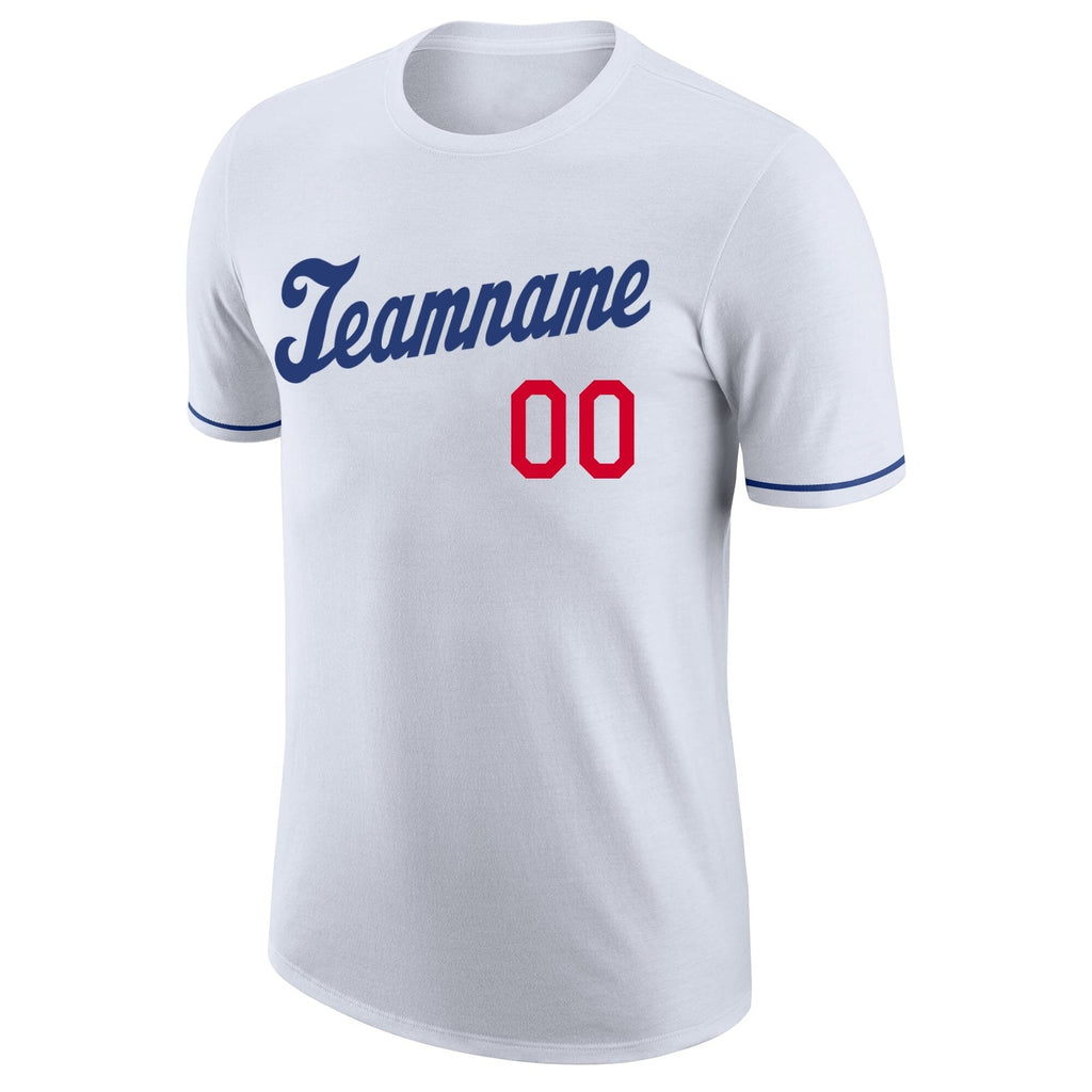 Custom White Royal-Red Performance T-Shirt photo 4
