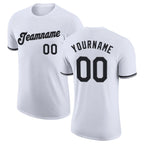 Custom White Black-Gray Performance T-Shirt