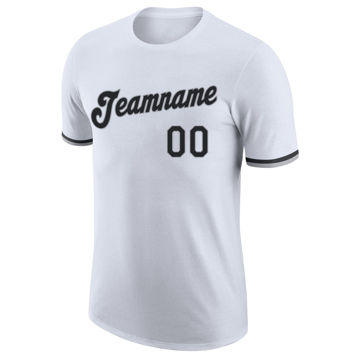 Custom White Black-Gray Performance T-Shirt photo 4