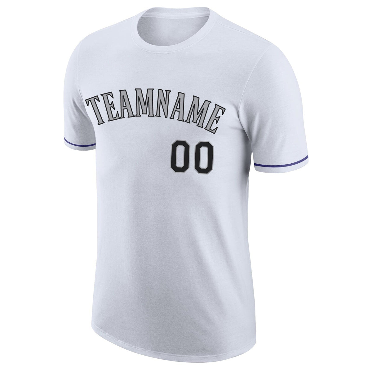 Custom White Black-Gray Performance T-Shirt photo 4