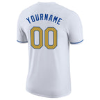 Custom White Old Gold-Royal Performance T-Shirt photo 5