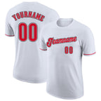 Custom White Red-Black Performance T-Shirt photo 1