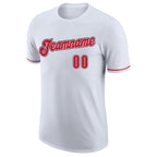 Custom White Red-Black Performance T-Shirt photo 4