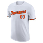 Custom White Orange-Black Performance T-Shirt photo 4