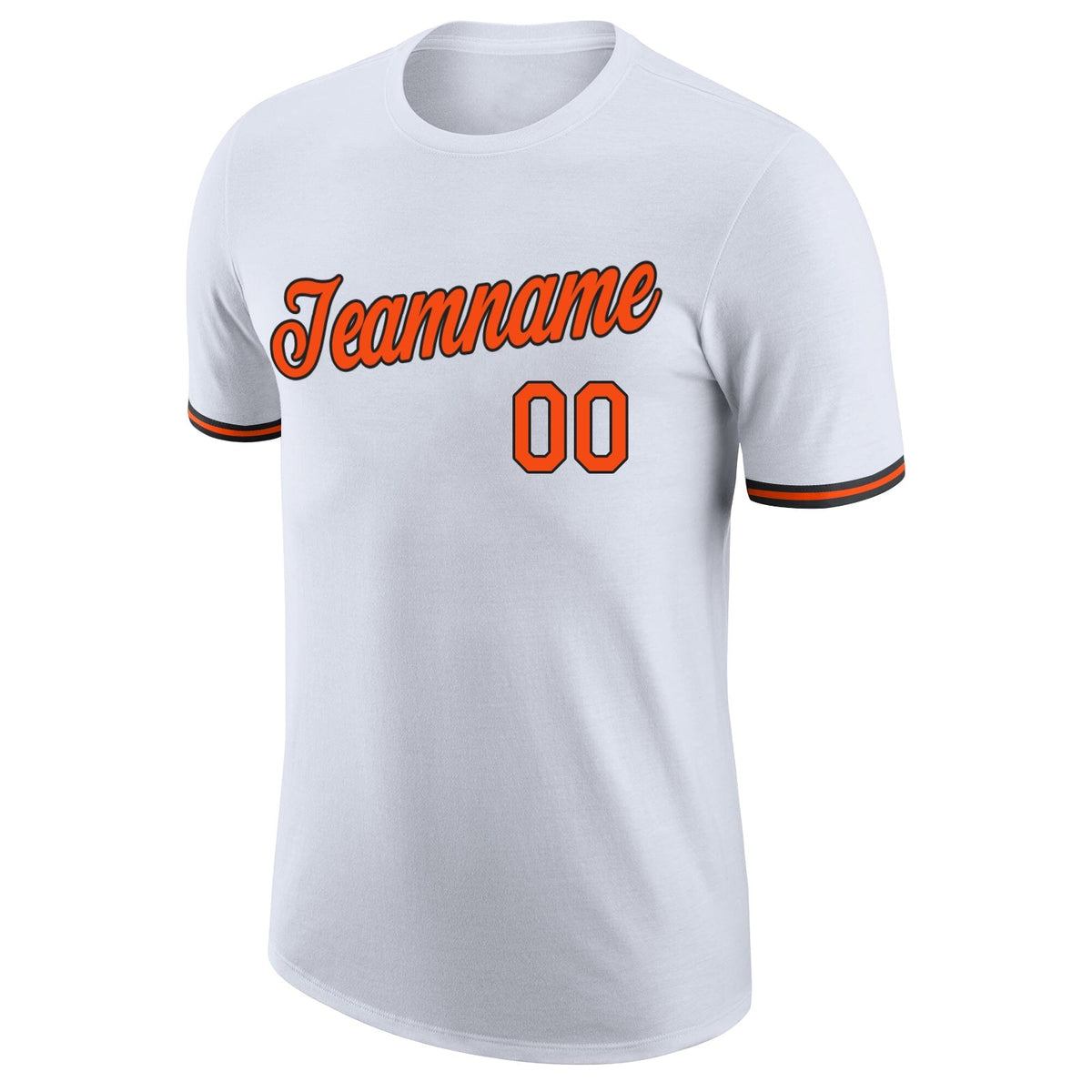 Custom White Orange-Black Performance T-Shirt photo 4