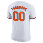 Custom White Orange-Black Performance T-Shirt photo 5
