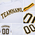 Custom White Black-Gold Performance T-Shirt detail