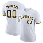 Custom White Black-Gold Performance T-Shirt photo 1