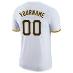 Custom White Black-Gold Performance T-Shirt photo 5