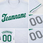 Custom White Kelly Green-Gray Performance T-Shirt detail