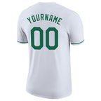 Custom White Kelly Green-Gray Performance T-Shirt photo 6