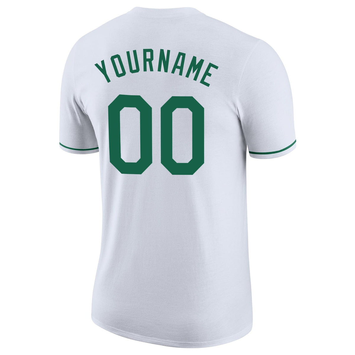 Custom White Kelly Green-Gray Performance T-Shirt photo 6