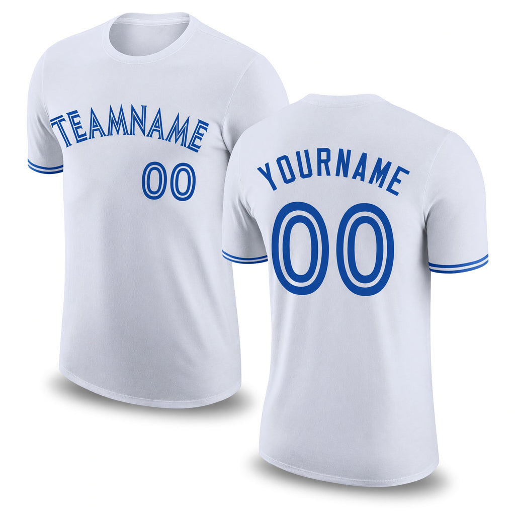 Custom White Royal-White Performance T-Shirt