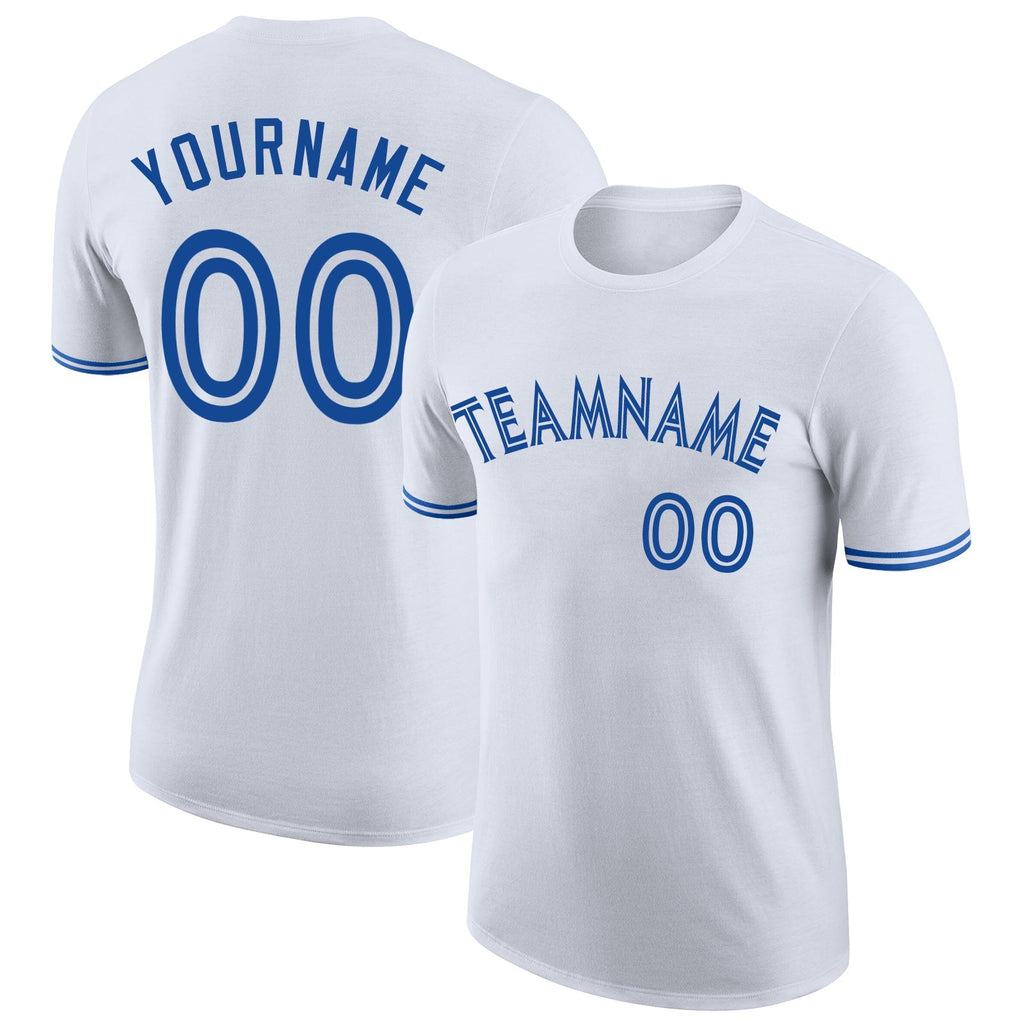 Custom White Royal-White Performance T-Shirt photo 1