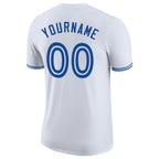 Custom White Royal-White Performance T-Shirt photo 5