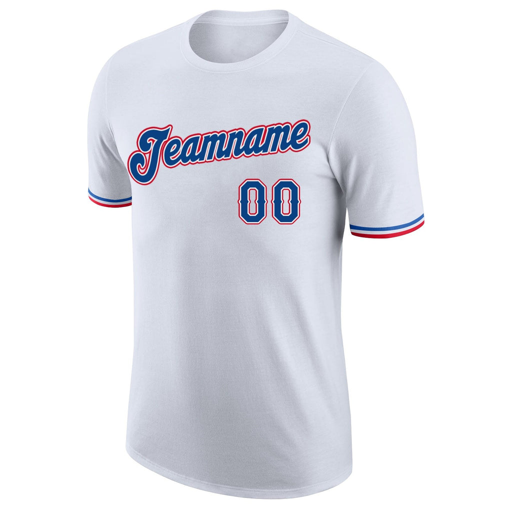 Custom White Royal-Red Performance T-Shirt photo 4