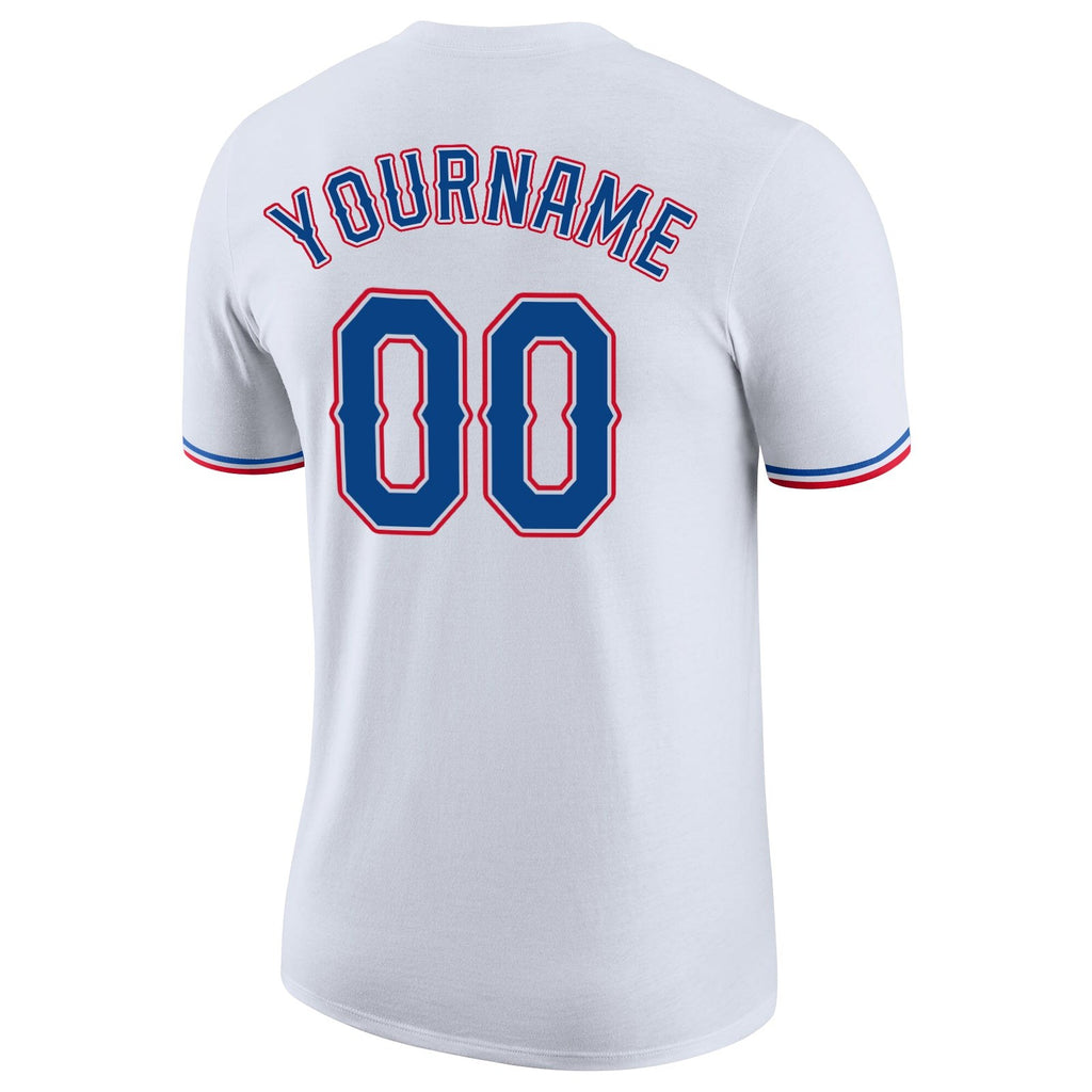Custom White Royal-Red Performance T-Shirt photo 5