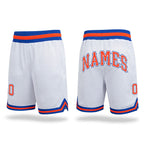 Custom White Orange-Royal Authentic Throwback Basketball Shorts