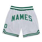 Custom White Kelly Green Authentic Throwback Basketball Shorts photo 1