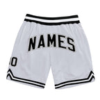 Custom White Black-Gray Authentic Throwback Basketball Shorts photo 1