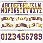 Custom White Purple-Gold Authentic Throwback Basketball Shorts photo 2