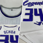 Custom White Purple-Gray Authentic Throwback Basketball Jersey photo 2