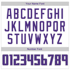 Custom White Purple-Gray Authentic Throwback Basketball Jersey photo 4
