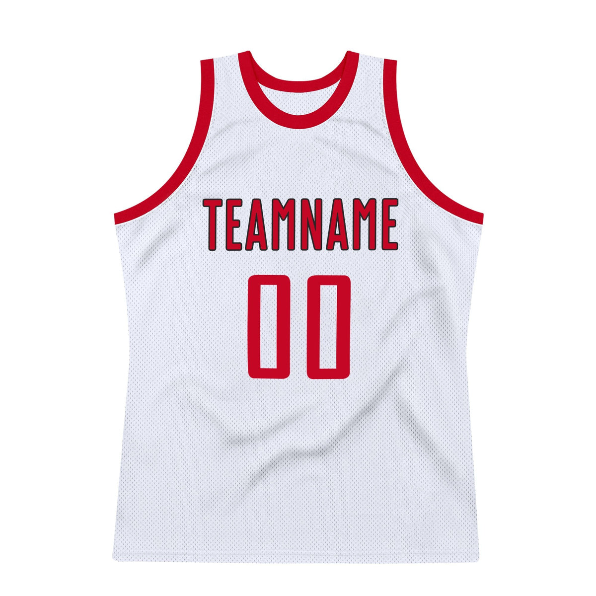 Custom White Red-Black Authentic Throwback Basketball Jersey photo 6