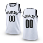 Custom White Black Authentic Throwback Basketball Jersey