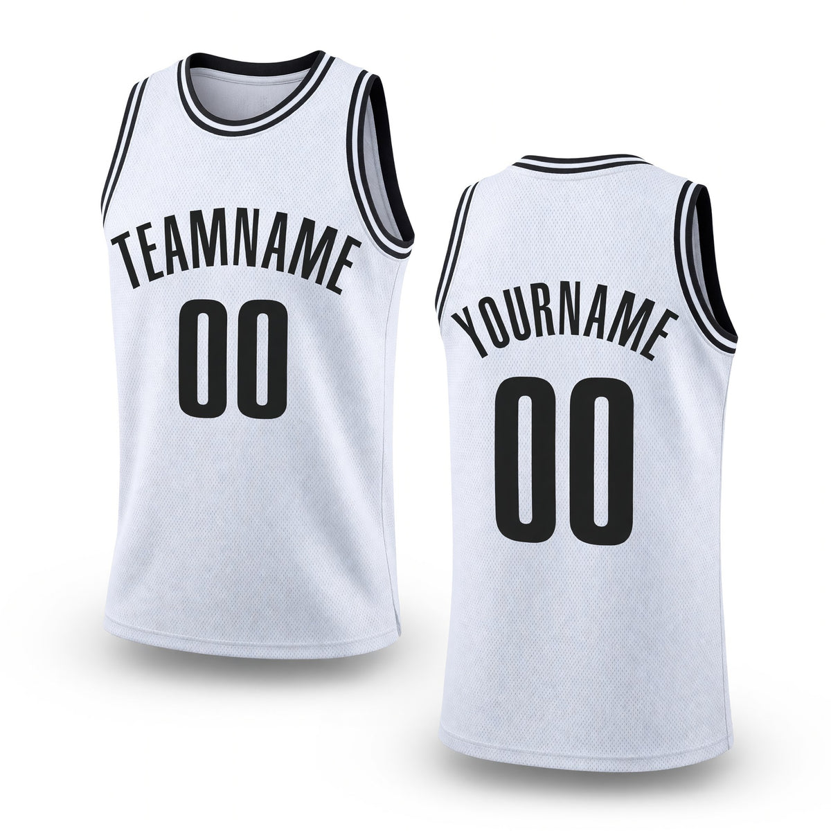 Custom White Black Authentic Throwback Basketball Jersey