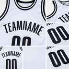 Custom White Black Authentic Throwback Basketball Jersey detail