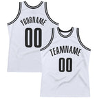 Custom White Black Authentic Throwback Basketball Jersey photo 1