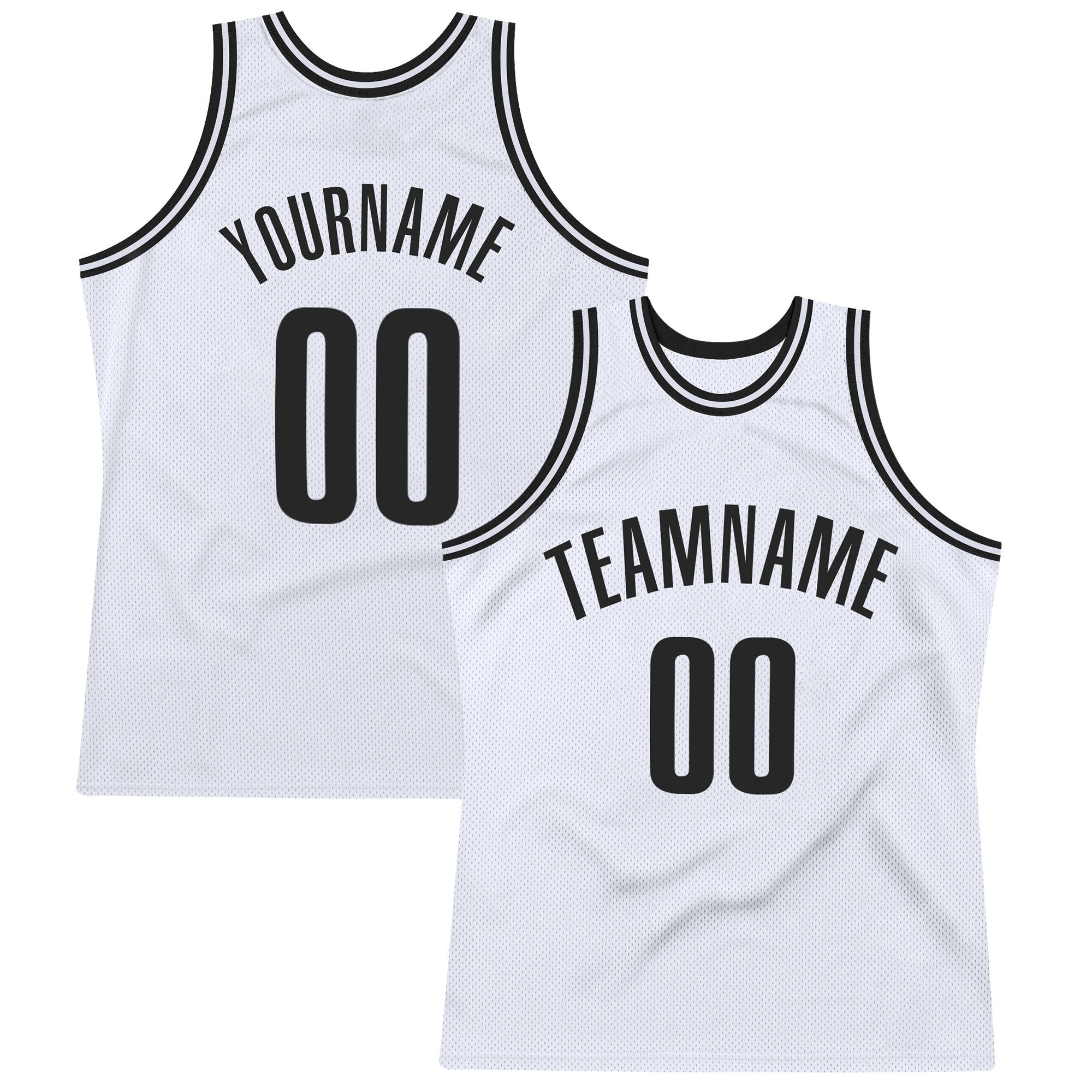 Custom White Black Authentic Throwback Basketball Jersey photo 1
