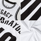Custom White Black Authentic Throwback Basketball Jersey photo 4