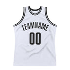 Custom White Black Authentic Throwback Basketball Jersey photo 6