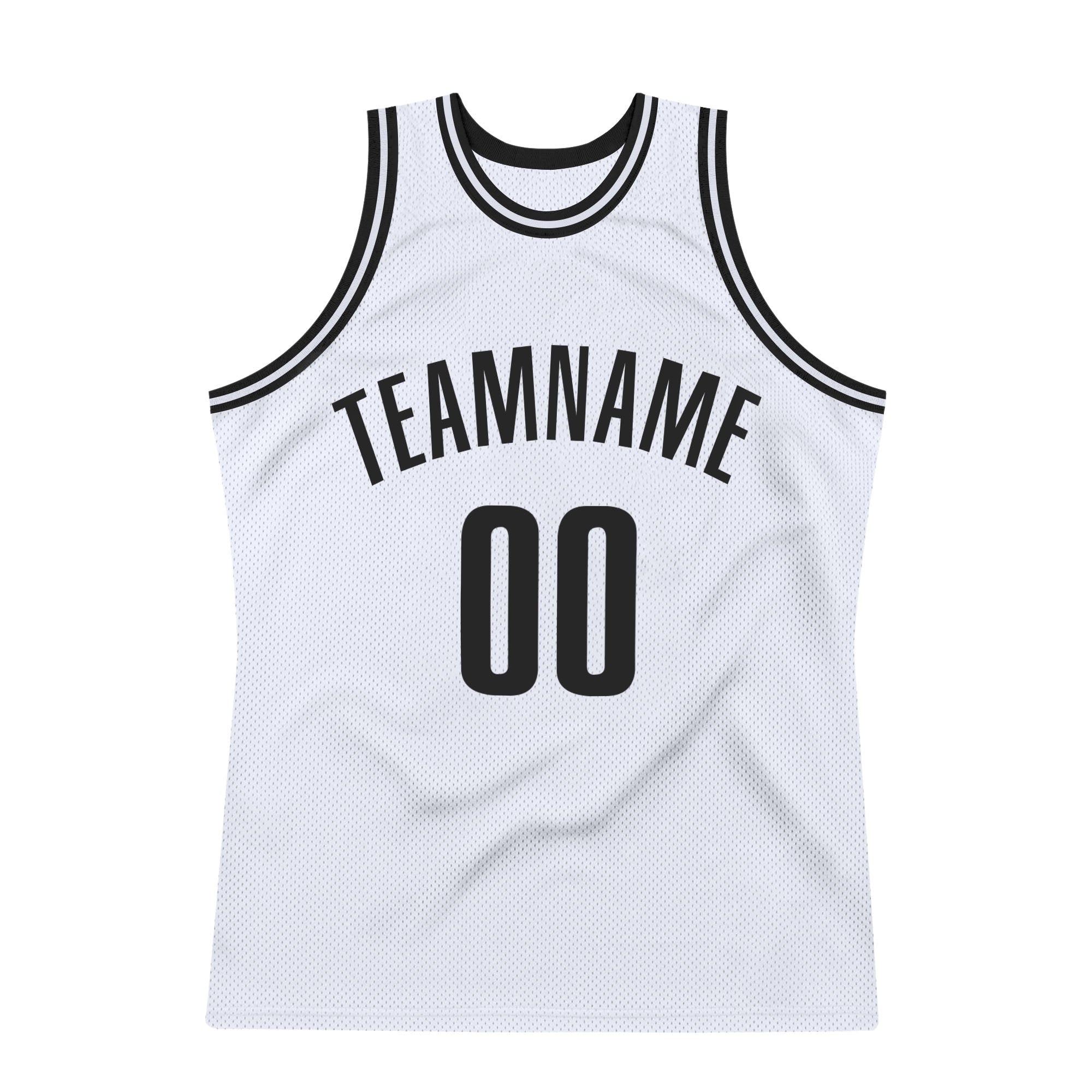 Custom White Black Authentic Throwback Basketball Jersey photo 6