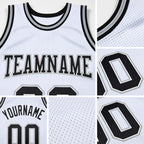 Custom White Black-Gray Authentic Throwback Basketball Jersey detail