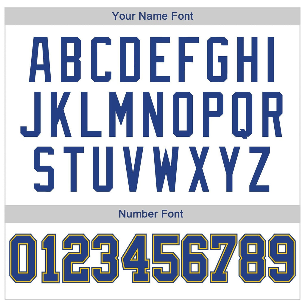 Custom White Royal-Gold Authentic Throwback Basketball Jersey photo 3
