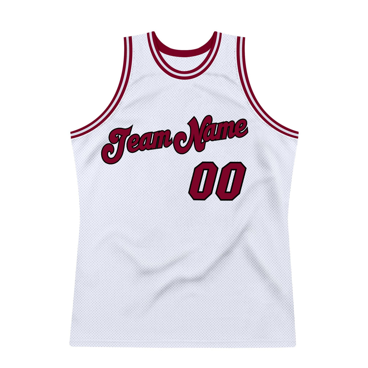 Custom White Maroon-Black Authentic Throwback Basketball Jersey photo 6
