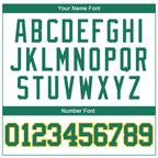 Custom White Kelly Green-Gold Authentic Throwback Basketball Jersey photo 3