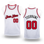Custom White Red-Black Authentic Throwback Basketball Jersey