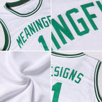Custom White Navy-Old Gold Authentic Throwback Basketball Jersey photo 3